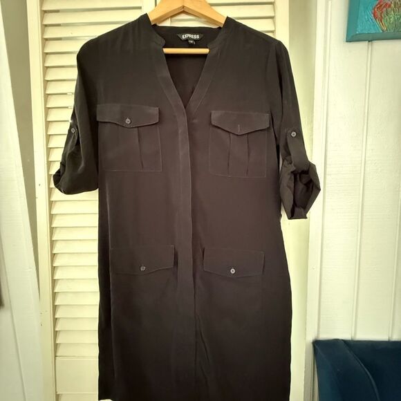Express Black Collared Dress - Picture 3 of 6